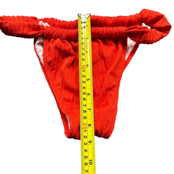 ZAFUL women’s red ribbed one shoulder bikini set size Medium NWT - Picture 7 of 7